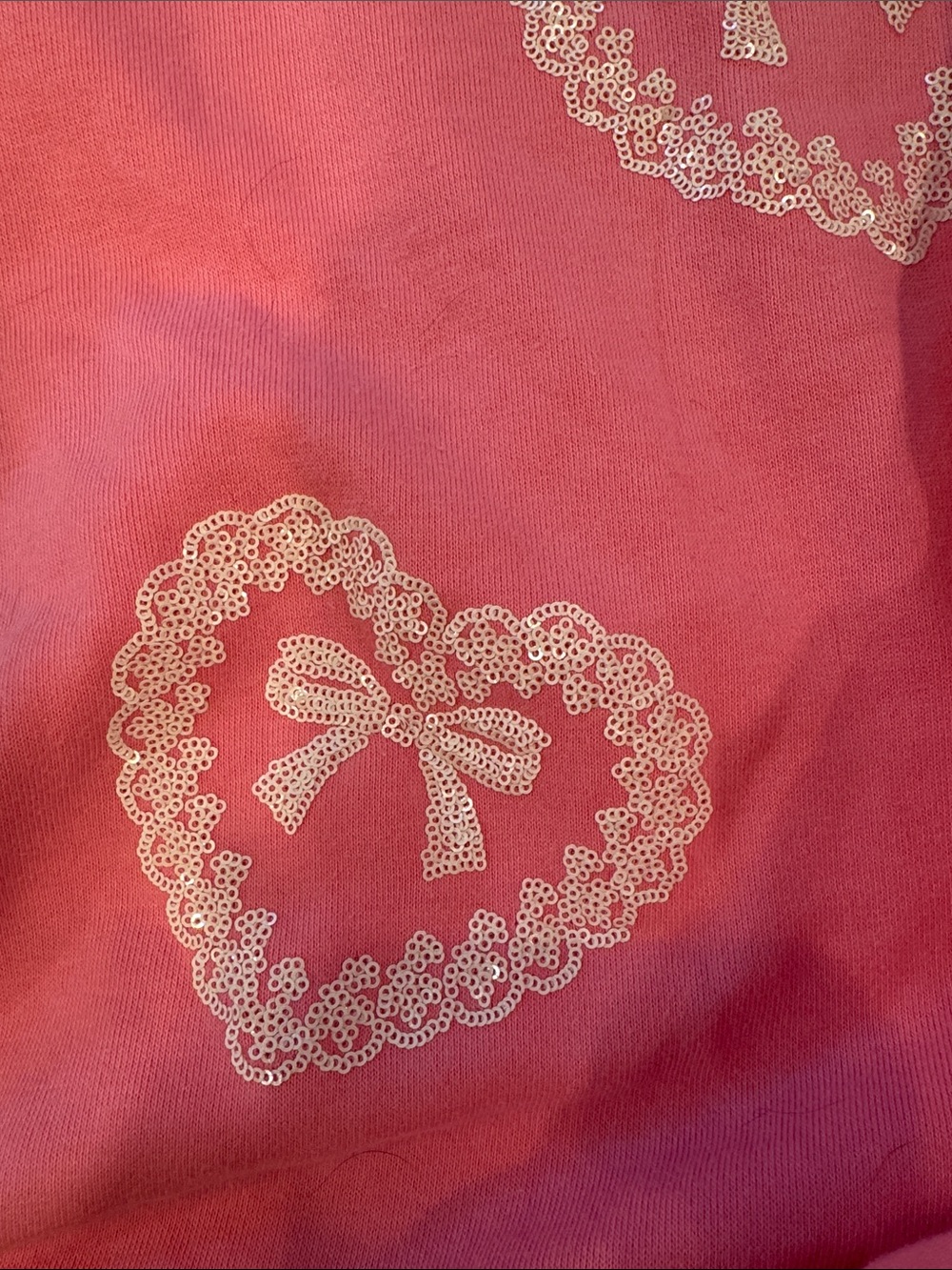 Altar'd State Pink Heart Lace Bow Pullover - Picture 3 of 4